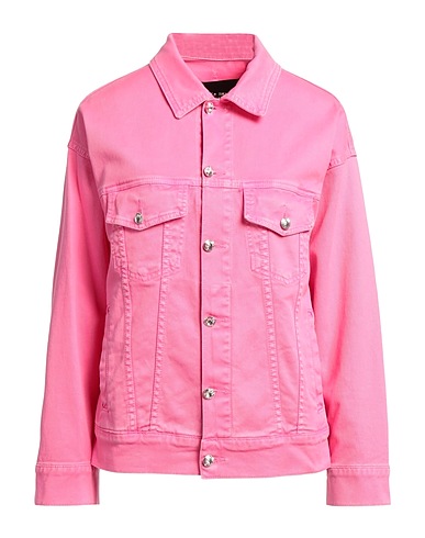 FRANKIE MORELLO Denim jacket Fuchsia 97% Cotton, 3% Elastane