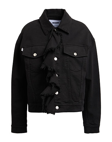MSGM Denim jacket Black 99% Cotton, 1% Elastane