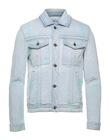BIKKEMBERGS Denim jacket Blue 98% Cotton, 2% Elastane