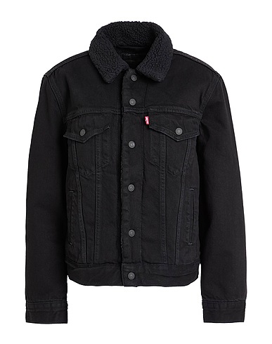 LEVI'S Denim jacket EX BF SHERPA TRUCKER	 Black 100% Cotton