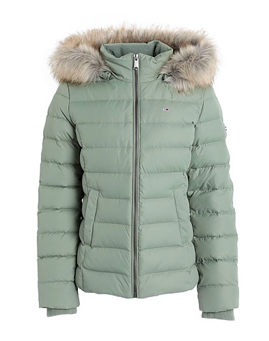 TOMMY JEANS パファージャケット TJW BASIC HOODED DOWN JACKET
 セージグリーン リサイクルポリエステル 100%