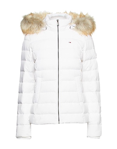 TOMMY JEANS パファージャケット TJW BASIC HOODED DOWN JACKET
 ホワイト リサイクルポリエステル 100%