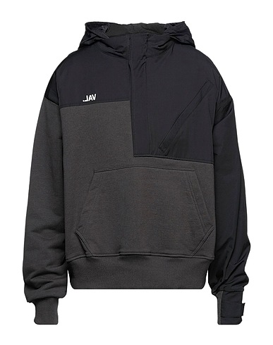 VAL. KRISTOPHER Hooded track jacket  Black 100% Cotton, Nylon