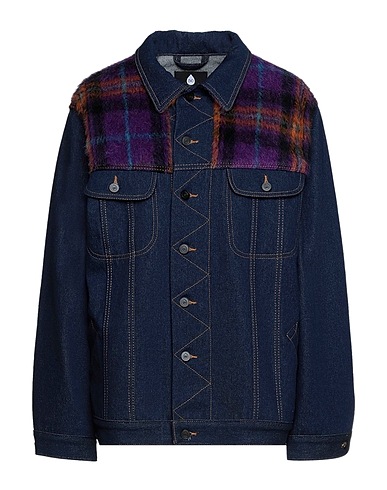 DUO Giubbotto jeans Blu 100% Cotone, Lana, Lana di alpaca, Acrilico, Poliestere