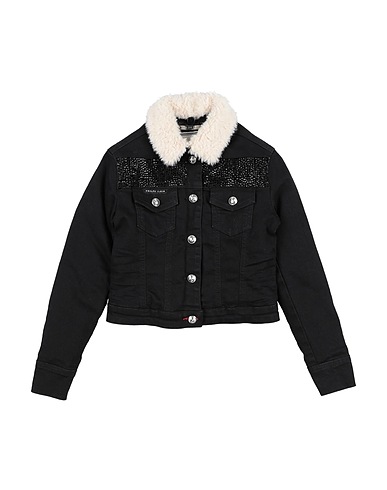 PHILIPP PLEIN Denim jacket Black 92% Cotton, 6% Elastomultiester, 2% Elastane, Polyester