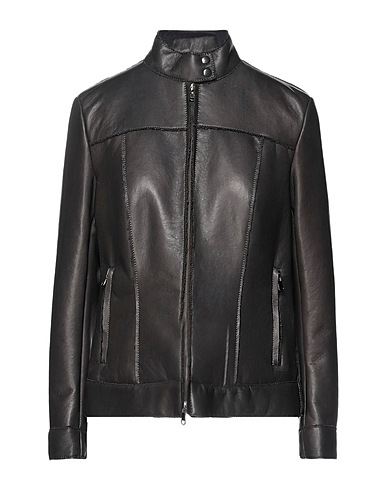 SALVATORE SANTORO Bikerjacke Dunkelbraun Schafleder