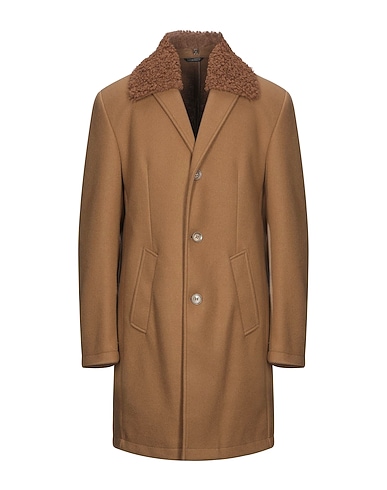 GREY DANIELE ALESSANDRINI Coat Camel 100% Polyester
