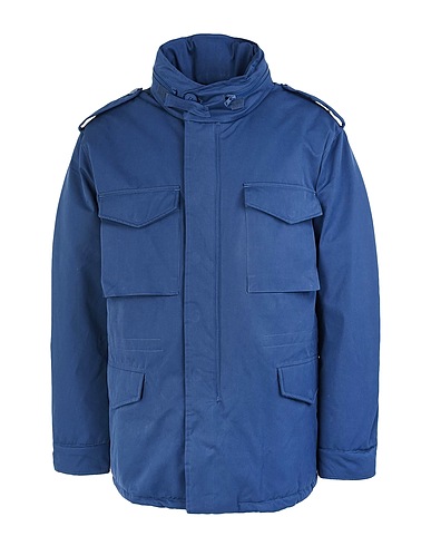 8 by YOOX Giubbotto ORGANIC COTTON-RECYCLED POLYESTER MILITARY JACKET Blu 65% Cotone organico, 35% Poliestere riciclato