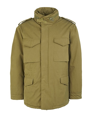8 by YOOX Jacket ORGANIC COTTON-RECYCLED POLYESTER MILITARY JACKET Military green 65% Organic cotton, 35% Recycled polyester