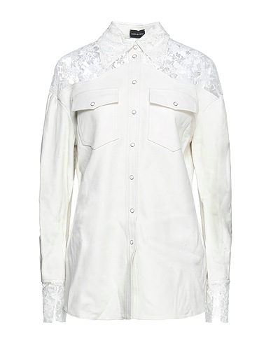 MAGDA BUTRYM Lace shirts & blouses White 100% Sheepskin, Cotton, Polyamide