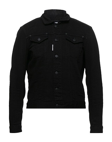 DSQUARED2 Denim jacket NERO 98% Cotton, 2% Elastane
