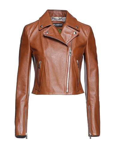 DOLCE&GABBANA Biker jacket Tan 100% Calfskin