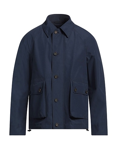 LARDINI Jacket Navy blue 52% Cotton, 48% Polyamide, Polyurethane, Polyester