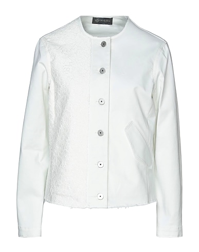 MR & MRS ITALY Jacket White 97% Cotton, 3% Elastane, Nylon, Viscose