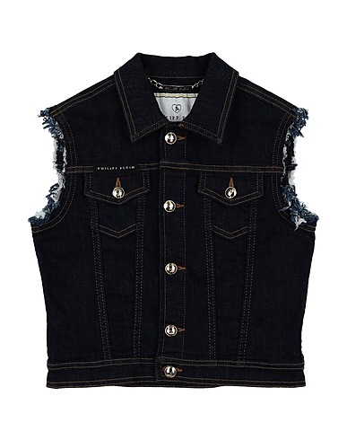 PHILIPP PLEIN Denim jacket Blue 98% Cotton, 2% Elastane