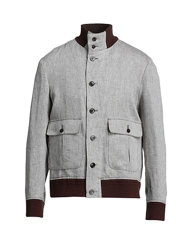 LARDINI Bomber Dark brown 100% Linen