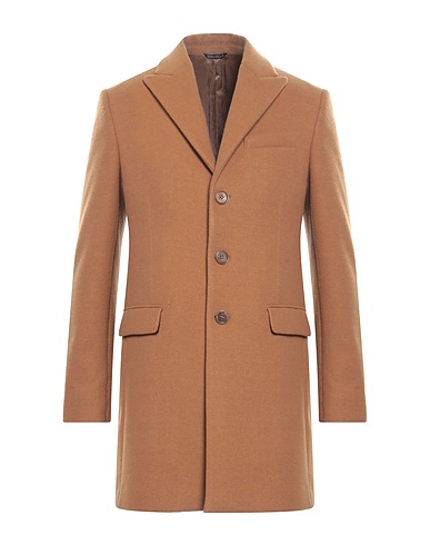GREY DANIELE ALESSANDRINI Coat Camel 100% Polyester