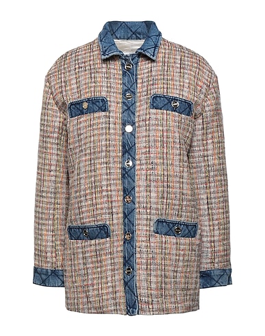 SANDRO Jacket Yellow 55% Cotton, 34% Polyester, 9% Acrylic, 2% Polyamide