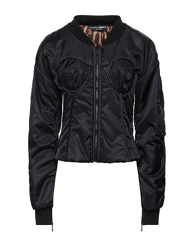 DOLCE&GABBANA Bomber Black 100% Polyamide, Cotton, Elastane