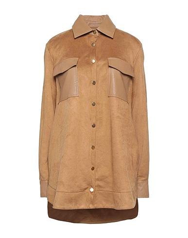 JIJIL Solid colour shirts & blouses Camel 60% Cotton, 40% Polyester, Viscose, Polyurethane coated