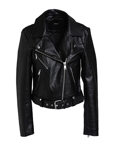 ONLY Biker jacket ONLVERA FAUX LEATHER BIKER CC OTW Black 88% Polyester, 9% Cotton, 3% Viscose, Polyurethane coated