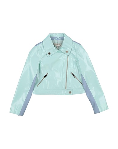 TWINSET Biker jacket Turquoise 100% Polyester, Viscose