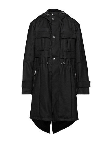 LES HOMMES モッズコート ブラック ポリエステル 54% / バージンウール 45% / ポリウレタン 1%