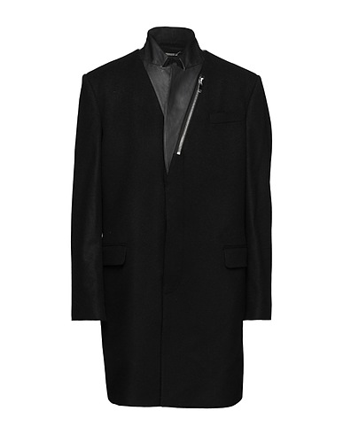 LES HOMMES Coat Black 70% Wool, 20% Polyamide, 10% Cashmere, Acetate, Polyester
