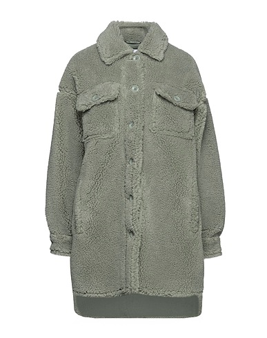 STAND STUDIO Teddy Coat Verde salvia 60% Poliestere, 20% Lana, 20% Acrilico