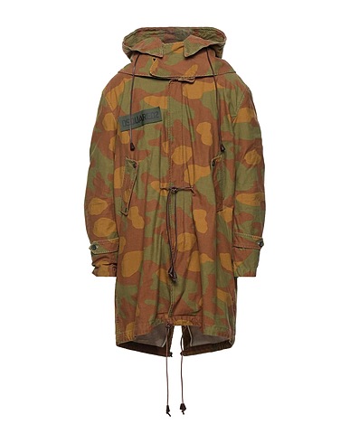 DSQUARED2 Coat Military green 100% Cotton, Acrylic, Polyester, Virgin Wool, Cow leather