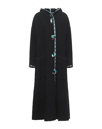 ISABEL MARANT Coat Black 100% Virgin Wool, Cotton, Viscose, Silk