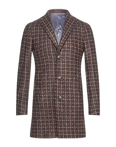 CAESAR Full-length jacket Dark brown 60% Polyester, 25% Virgin Wool, 15% Acrylic