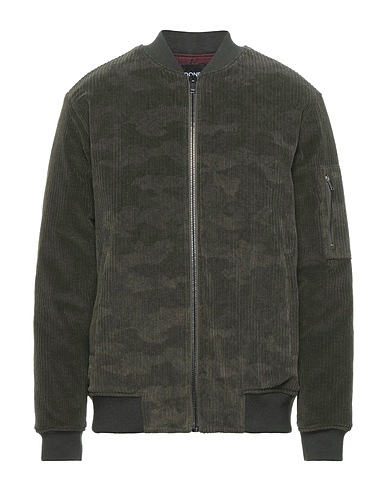 DONDUP Bomber Military green 98% Cotton, 2% Elastane, Virgin Wool, Acrylic, Polyamide