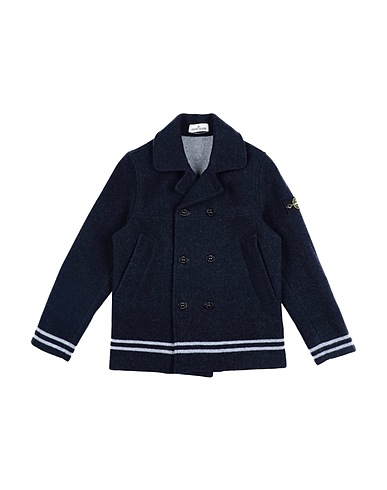 STONE ISLAND JUNIOR Caban e doppio petto Blu notte 73% Lana, 14% Poliammide, 13% Cotone