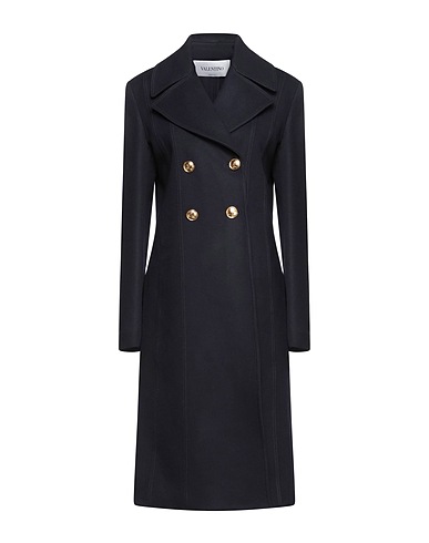 VALENTINO GARAVANI Coat Midnight blue 90% Virgin Wool, 10% Cashmere, Cotton, Polyester