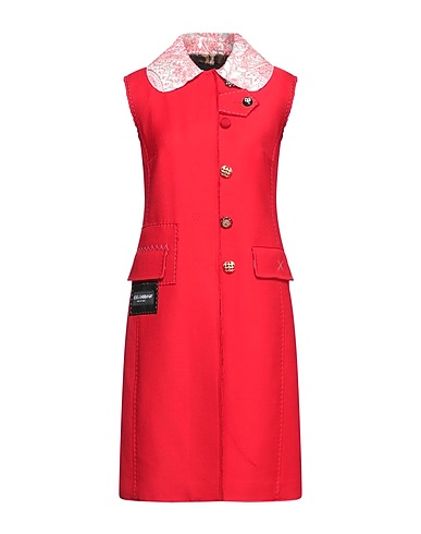 DOLCE&GABBANA Coat Red 85% Virgin Wool, 10% Polyester, 2% Silk, 2% Other Fibres, 1% Metallic Polyester