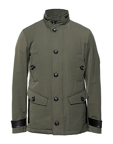 TRUSSARDI Giubbotto Verde militare 80% Poliestere, 20% Cotone, Pelle di agnello