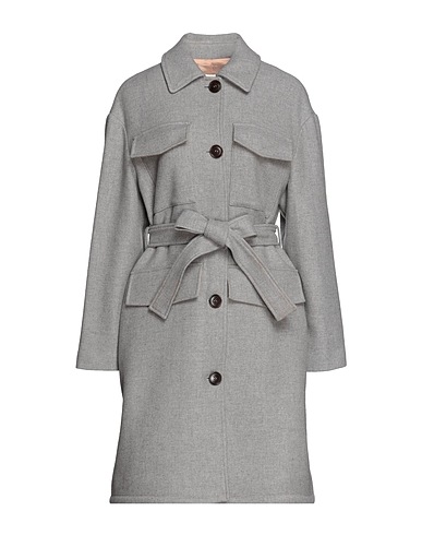 SEMICOUTURE Coat Light grey 75% Virgin Wool, 25% Polyamide