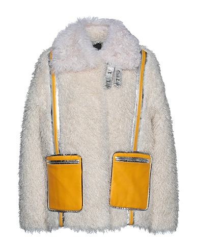 UNCOMMON LAB Teddy Coat Bianco 100% Poliestere, Pelle di agnello