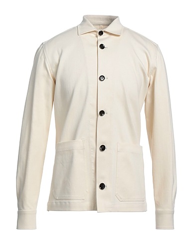 MICHAEL COAL Shirts Ivory 92% Cotton, 6% Elastomultiester, 2% Elastane
