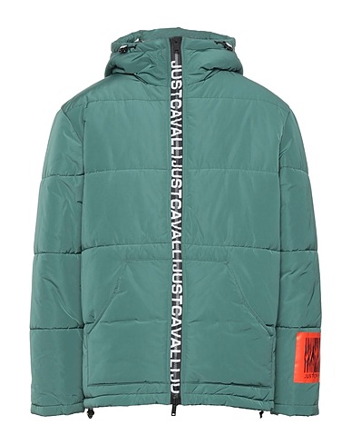 JUST CAVALLI Shell jacket Sage green 100% Polyester, Polyamide, Elastane