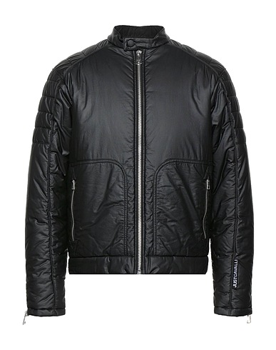 JUST CAVALLI Jacket Black 100% Cotton, Polyurethane