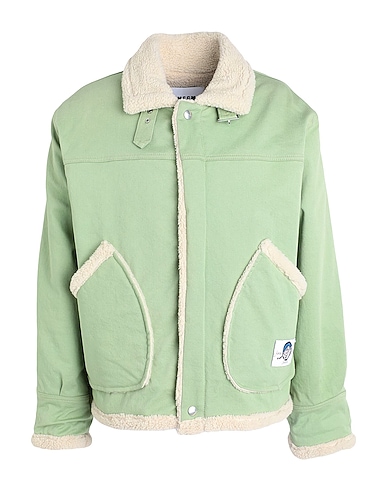 MSGM Jacket VERDE CHIARO 98% Organic cotton, 2% Elastane, Acrylic, Polyester