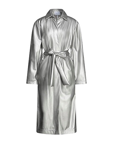 LIYA Full-length jacket Silver 50% Polyurethane, 50% Polyester