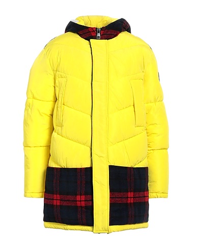 SCERVINO Shell jacket Yellow 100% Polyester, Wool, Other Fibres