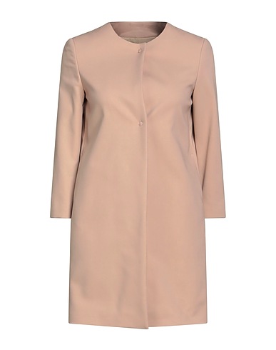 ANNIE P. Full-length jacket Light brown 97% Cotton, 3% Elastane