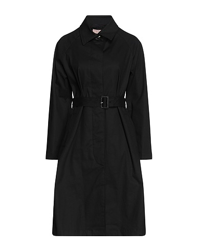TWINSET Full-length jacket Black 98% Cotton, 2% Elastane