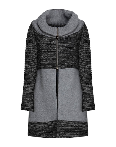 NICOLA LUCCARINI Cappotto Grigio 47% Fibre sintetiche, 33% Lana Vergine, 15% Cotone, 5% Seta, Cachemire