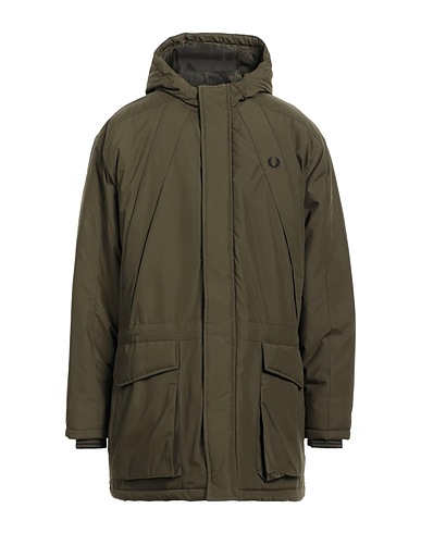 FRED PERRY Coat Military green 100% Polyamide, Elastane