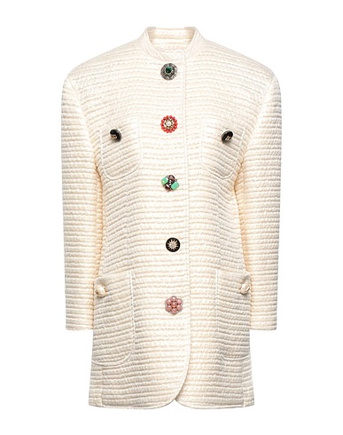 DOLCE&GABBANA Full-length jacket Ivory 81% Wool, 13% Silk, 6% Polyamide